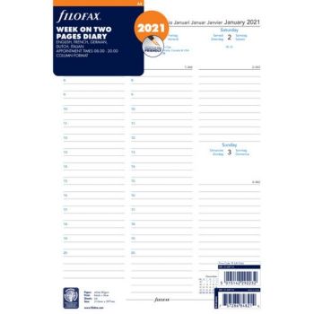 SPARE CALENDAR 5LANG 2021 A4 FILOFAX WEEK ON 2 PAGES FILOFAX
