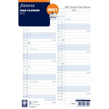 SPARE CALENDAR ENGLISH 2022 A4 VERTICAL YEAR PLANNER FILOFAX