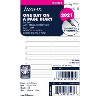 SPARE CALENDAR ENGLISH 2022 PKT DAILY FILOFAX