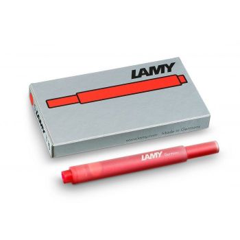 Lamy T10 Ball Pen Ink Cartridges 5 Pack / Red