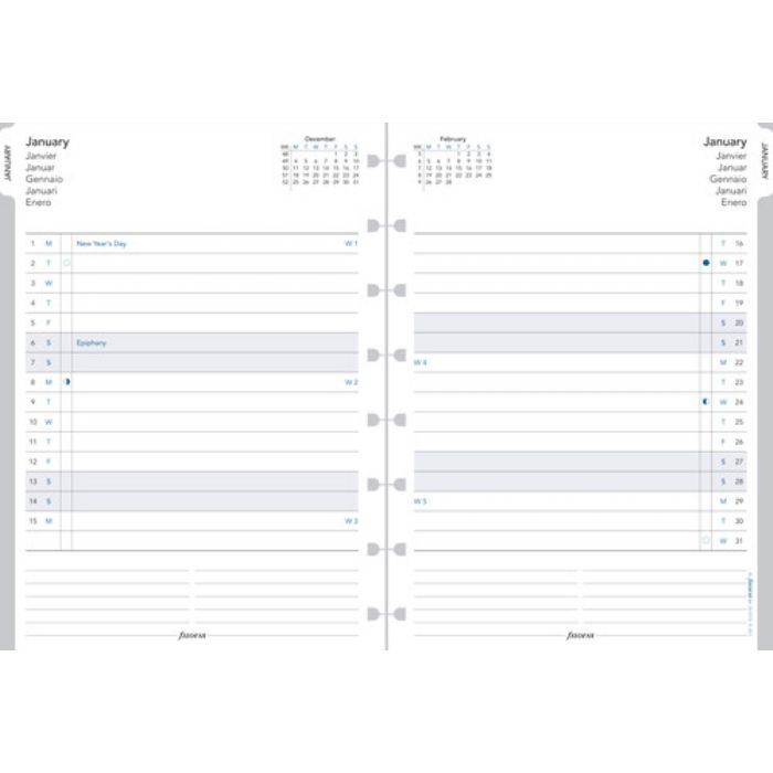 SPARE CALENDAR ENGLISH 2022 A5 NOTEBOOK MONTHLY PLANNER FILOFAX