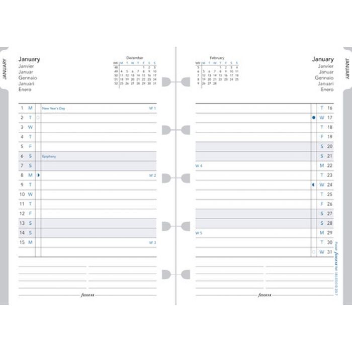 SPARE CALENDAR ENGLISH 2022 PKT NOTEBOOK MONTHLY PLANNER FILOFAX